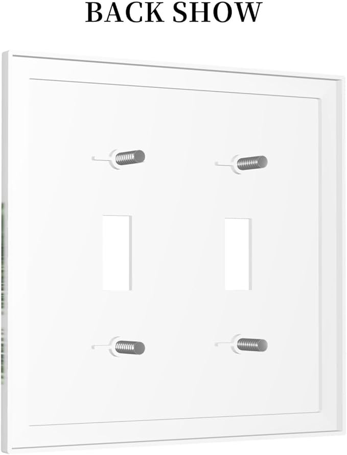 Decorative Switch Plates Palm Trees Tropical Green Plant Palm Leaf 2 Gang Double Toggle Outlet Light Switch Cover Wall Plate Electrical Faceplate For Bed Room Bathroom Decor