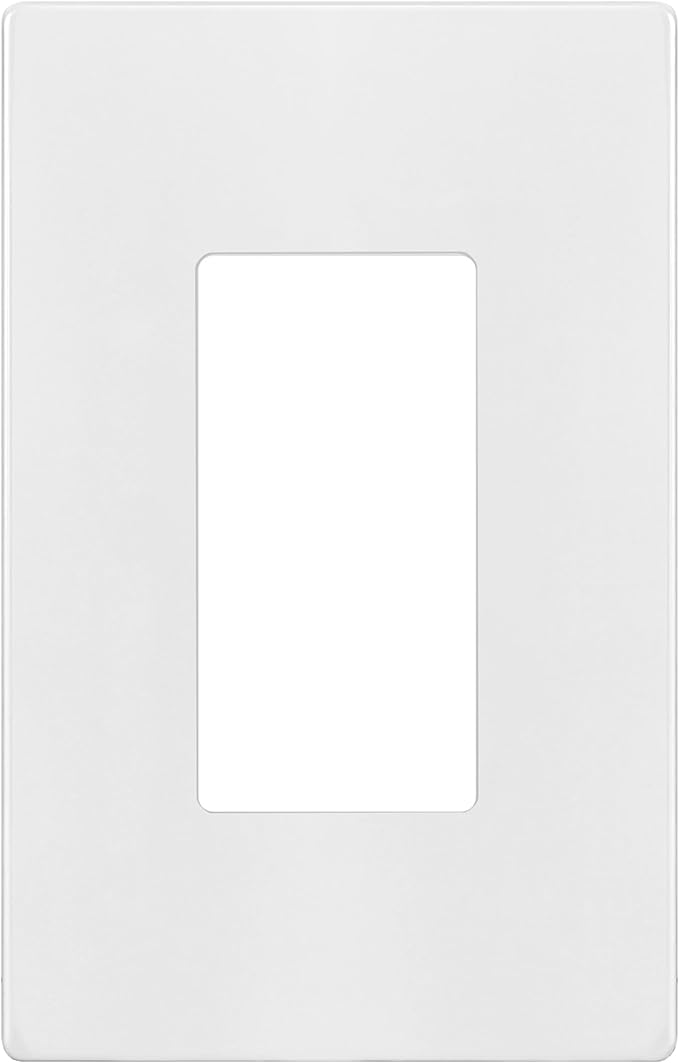 ENERLITES Screwless Decorator Wall Plate Child Safe Outlet Cover, Gloss Finish, Medium Size 1-Gang 4.88" H x 3.11" L, Unbreakable Polycarbonate Thermoplastic, SI8831M-W, White
