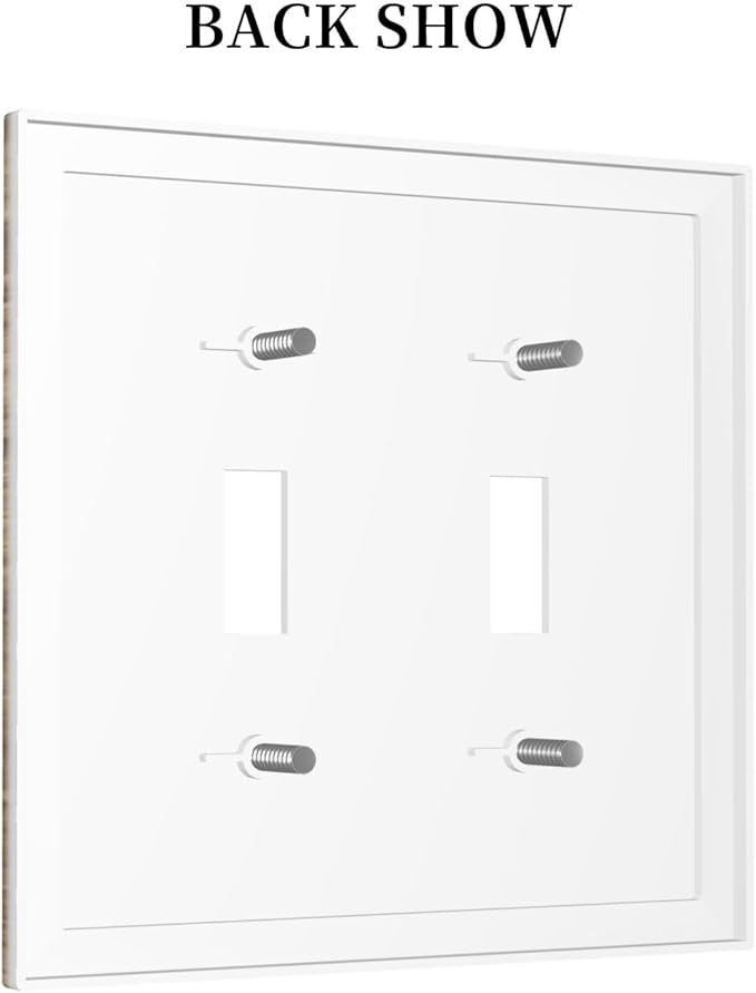 Rustic Brown Wood Distressed Wood Print Decorative Switch Plates 2 Gang Double Toggle Outlet Light Switch Cover Wall Plate Electrical Faceplate for Farmhouse Home Decor