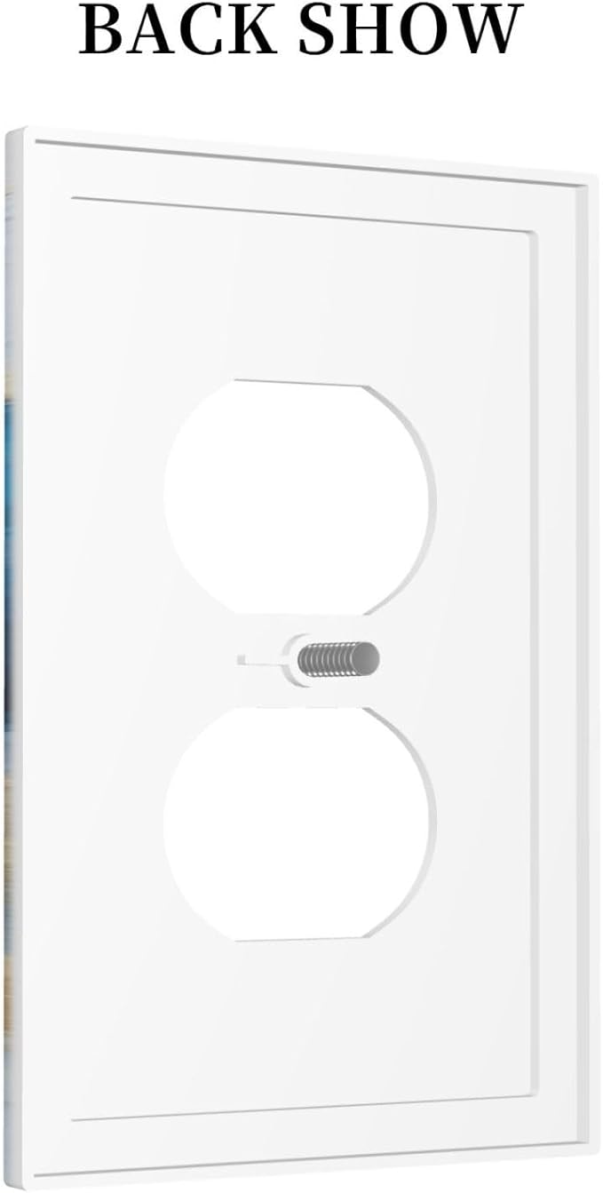 Abstract Blue Granite Luxury Watercolor Marble Texture Print 1 Gang Outlet Plate Decorative Single Duplex Wall Plate Covers Unique Electrical Receptacle Light Switch Cover Art Faceplate Switchplate