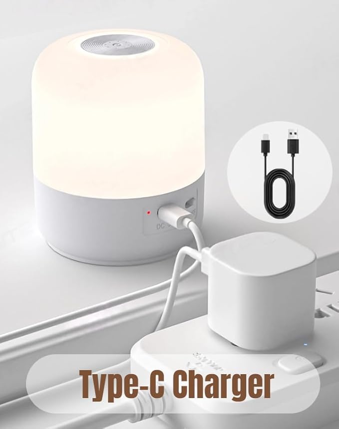 Portable Baby Night Light, 3 Colors Egg Light for Nursery, Mini Bedside Table Lamp for Kids Adults, Touch Control & Eye Caring & Rechargeable Dimmable LED Lamp for Nursing, Boy, Girl, Toddler