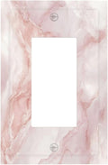Outlet Covers Pinkish-White Marble Abstract Luxury Elegant 1 Gang Single Rocker Light Switch Cover Plate Decorative GFCI Wallplates Socket Cover Electrical Switch Plate Covers for Bathroom Home