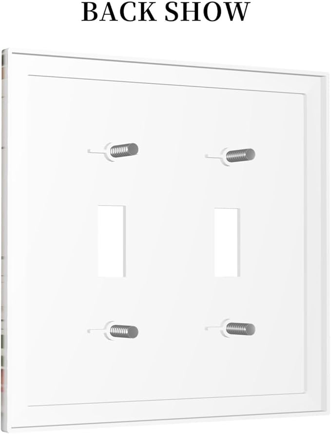 Boho Mushroom Forest Plants Wildflowers Insects Decorative Switch Plates 2 Gang Double Toggle Outlet Light Switch Cover Wall Plate Electrical Faceplate for Kids Room Home Decor