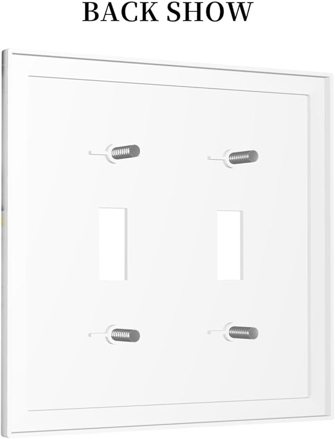 Gold Marble Grey Art Abstract Luxury Print Decorative Switch Plates 2 Gang Double Toggle Outlet Light Switch Cover Wall Plate Electrical Faceplate for Kitchen Bathroom Decor