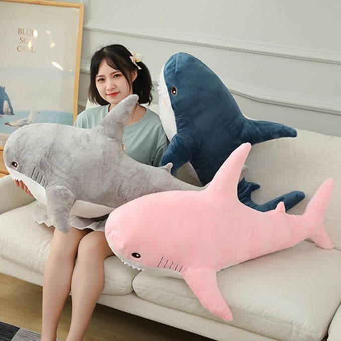 30 Inch Giant Shark Stuffed Animal Pillow, Soft Shark Toys Big Shark Plush Pillows for Kids,Comfortable Sleeping Pillow Back Cushion Doll Gift for Kids (pink)