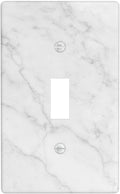 Faux White Marble Printed Light Switch Cover Plates Decorative Single Toggle Wall Plate, 1 Gang Lightswitch Cover