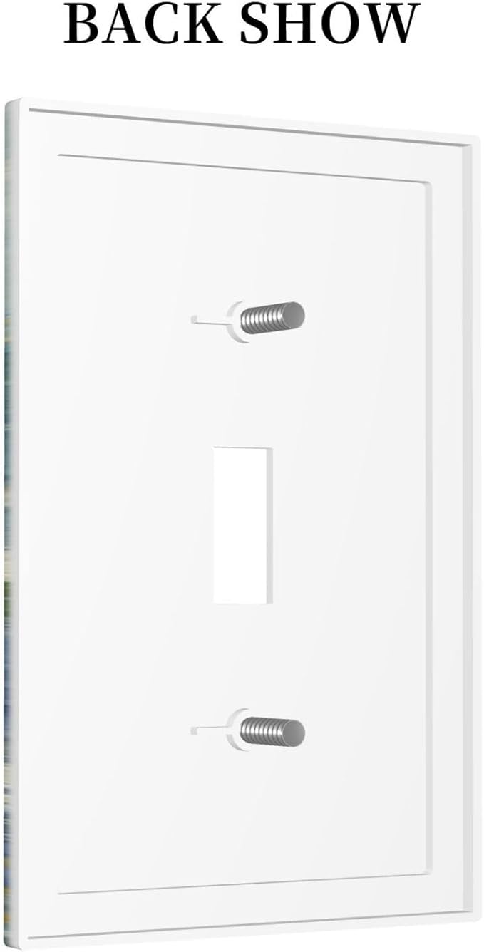 Nautical Ocean Waves Sailboat Painting Blue Sky Decorative Light Switch Cover 1 Gang Single Toggle Device Electrical Faceplate Switchplates Decorator Outlet Wall Plate for Bathroom Bedroom Decor