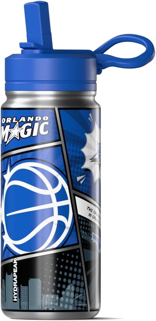 Hydrapeak x NBA Orlando Magic 20 oz Stainless Steel Water Bottle, Officially Licensed Double Wall Insulated Sports Bottle with Straw Lid, Reusable Leakproof Gift for Kids & Adults