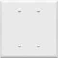 ENERLITES Jumbo Double Blank Outlet Cover, Two Gang Blank Wall Plate, Oversized 2-Gang 5.5" x 5.5", Unbreakable Polycarbonate Thermoplastic, UL Listed, Gloss Finish, 8802O-W, White