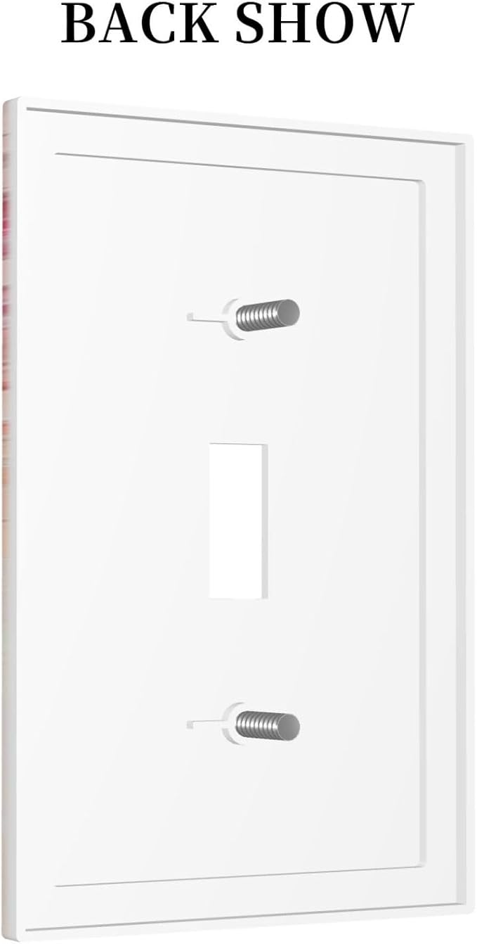 Colorful Wildflower Wisteria Cascade Floral Flower Decorative Light Switch Cover 1 Gang Single Toggle Device Electrical Faceplate Switchplates Decorator Outlet Wall Plate for Bedroom Living Room Decor