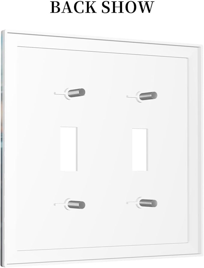 Light Switch Cover Plate Sailboat Ship Octopus Ocean Sea Waves 2 Gang Double Toggle Decorative Switch Plates Wall Plates Electrical Faceplate for Bathroom Bedroom Decor