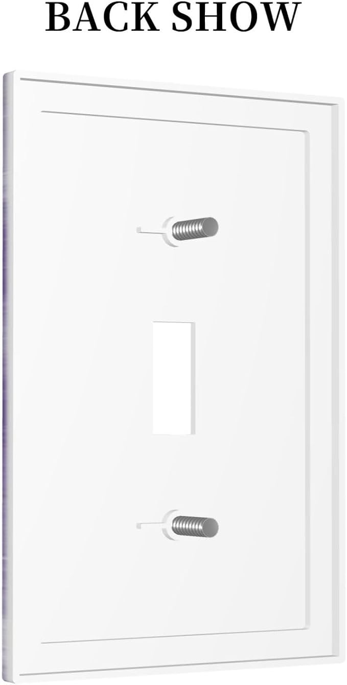 Decorative Light Switch Cover Plate Rustic Purple Daisy Butterfly Boho White Floral 1 Gang Wall Plate Cover Single Toggle Switch Plate Covers Jumbo Electrical Switchplate Receptacle Faceplate