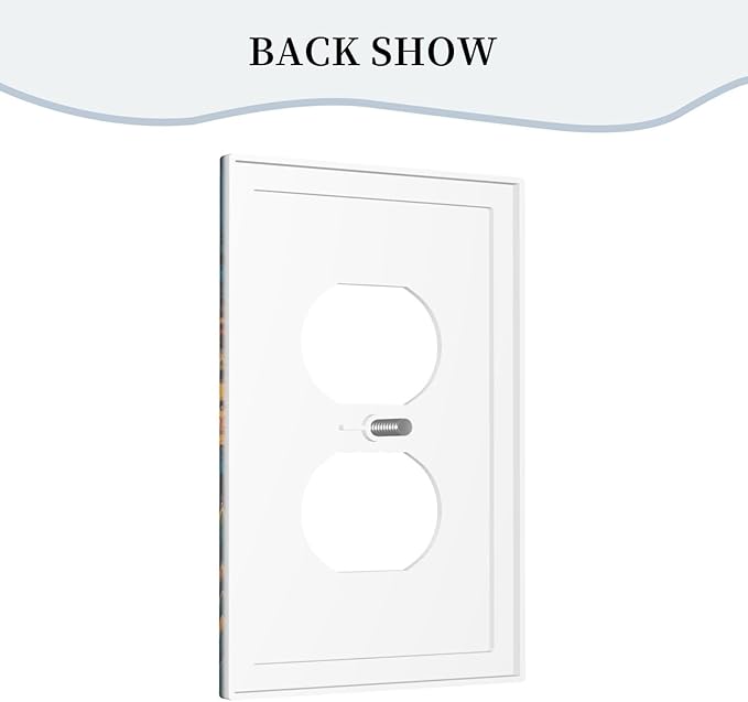 Decorative Outlet Covers Vintage Forest Sun Boho Mountain Starry Sky 1 Gang Duplex Light Switch Cover Plate Electrical Switch plates Wall Plates Receptacle Covers for Bathroom Bedroom Decor