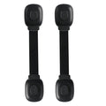 Fursafe&Q Cabinet Locks Baby Proofing, Child Safety Strap Locks Adhesive Black - Child Proof Fridge Lock Drawer Door Toilet Latches No Drill Multi-Purpose for Furniture Kitchen Lock