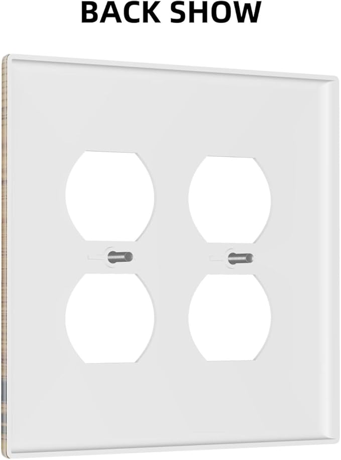 Outlet Covers Forest Pine Silhouette Rustic Wood Grain 2 Gang Double Duplex Decorative Light Switch Covers Electrical Wallplates Socket Faceplate For Farmhouse Cabin Decor