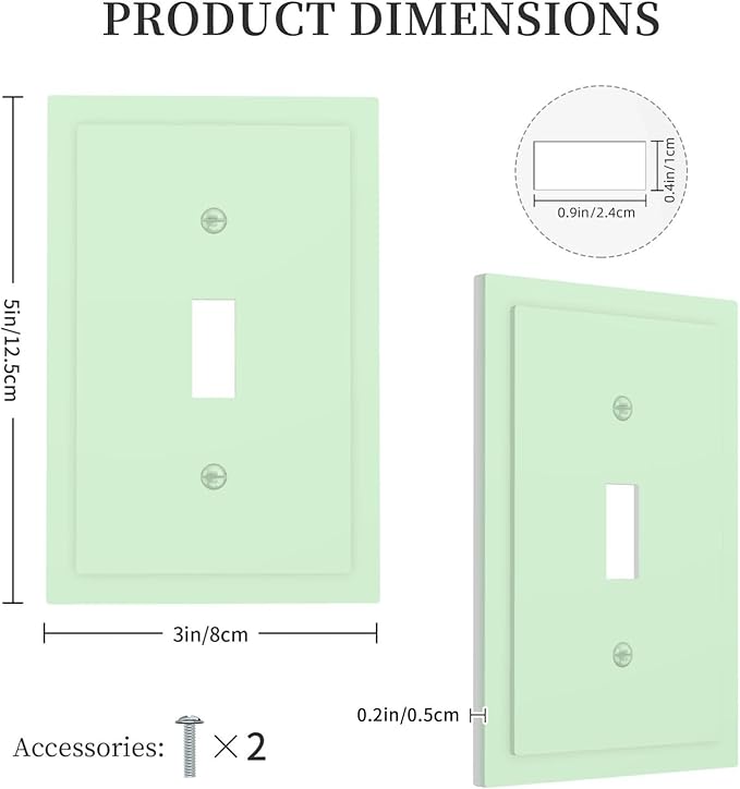 Green 1 Gang Light Switch Cpver Outlet Covers Decorative Single Toggle Wall Plate Electrical Switchplate Faceplate