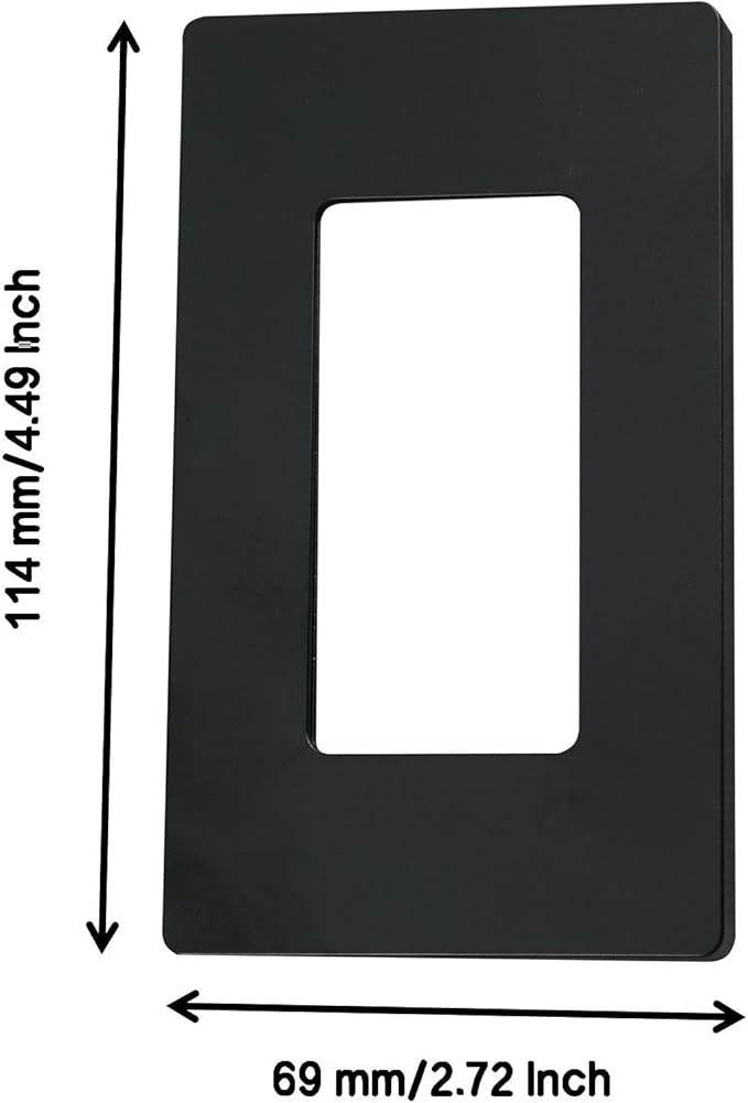 Wall Plates Screwless Design Outlet Covers UL Certified Safe Switch Plate Covers Easy Install & Clean Cover Plates Durable Matte Finish Pack of 5 Black