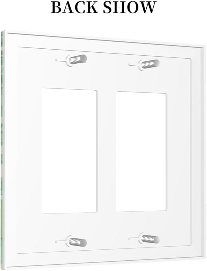 Decorative Outlet Covers Tropical Palm Tree Leaf Green Plant 2 Gang Double Gfci Rocker Electrical Wall Panels Light Switch Cover Plate For Bed Room Living Room Decor