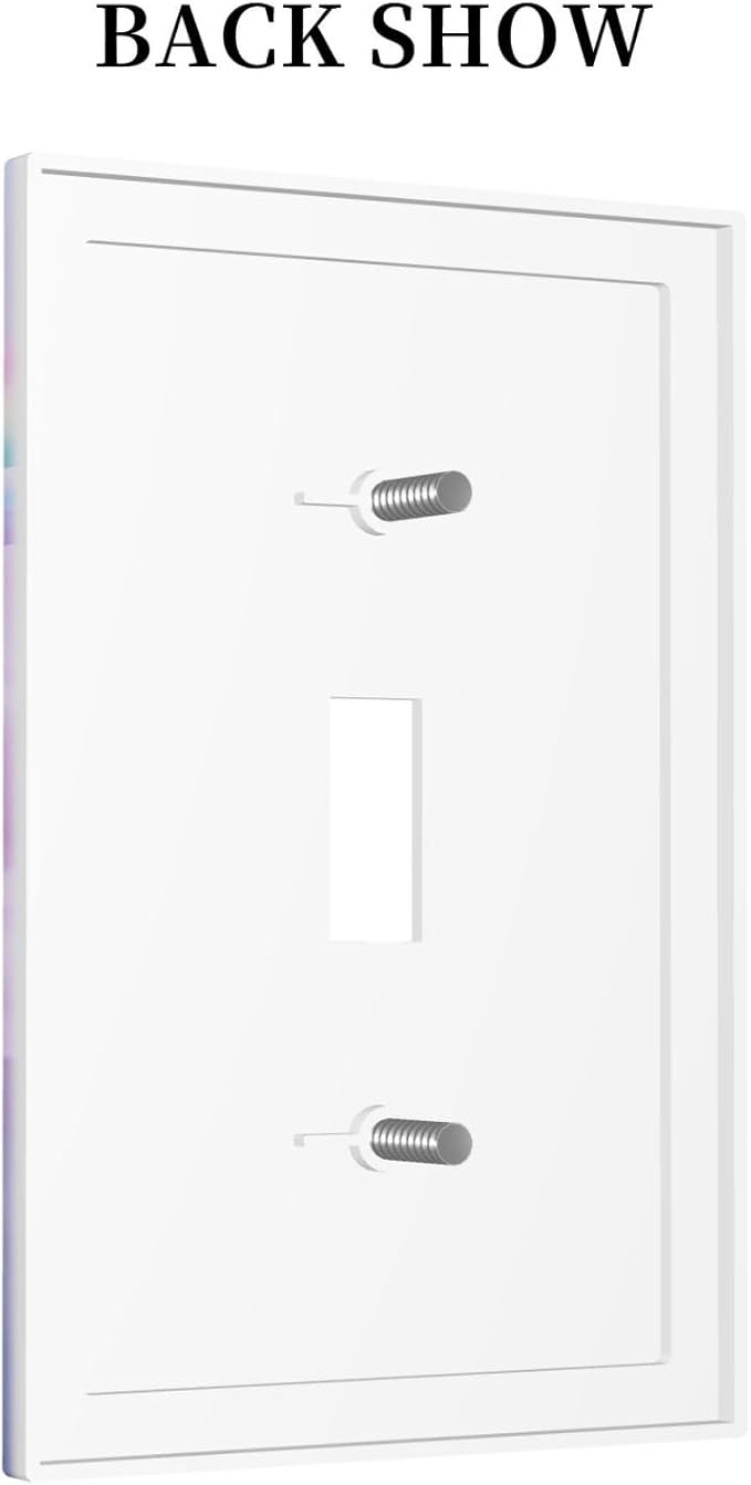 Rainbow in the Clouds Single Toggle Wall Plates Pink Art Panel 1 Gang Light Switch Cover Purple Cloud Switchplate Covers Decorative Cute Dimmer for Bedroom Kidroom Nursery Decor