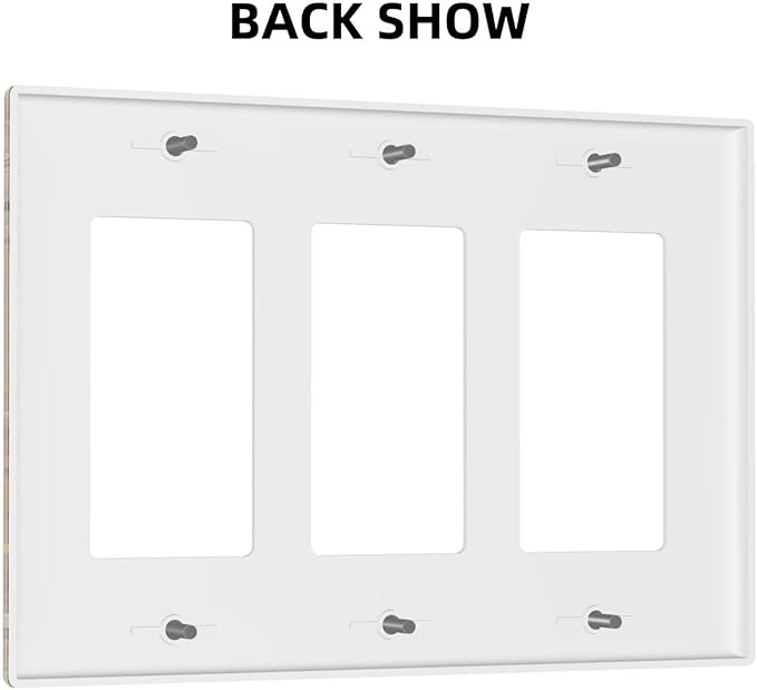 Decorative Switch Plate Covers Farm Cow Farmhouse Barn Door Rustic Vintage Wooden 3 Gang Triple Rocker Decora Light Switch Cover Country Wildlife Funny Outlet Wall Plate Electrical Faceplate GFCI