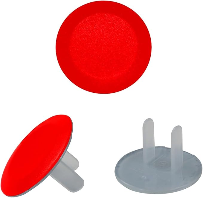 24 Packs Pure Red Pattern Outlet Covers Child Proofing, Child Proof Socket Plug Covers, 2-Prong Wall Plug Plate Caps for Kids Room, Home, Bedroom, Kitchen