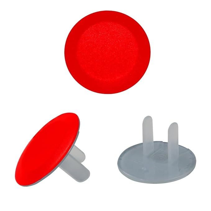 Pure Red Pattern Outlet Plug Covers - 12/24 Pack Safety Electrical Plug Protectors