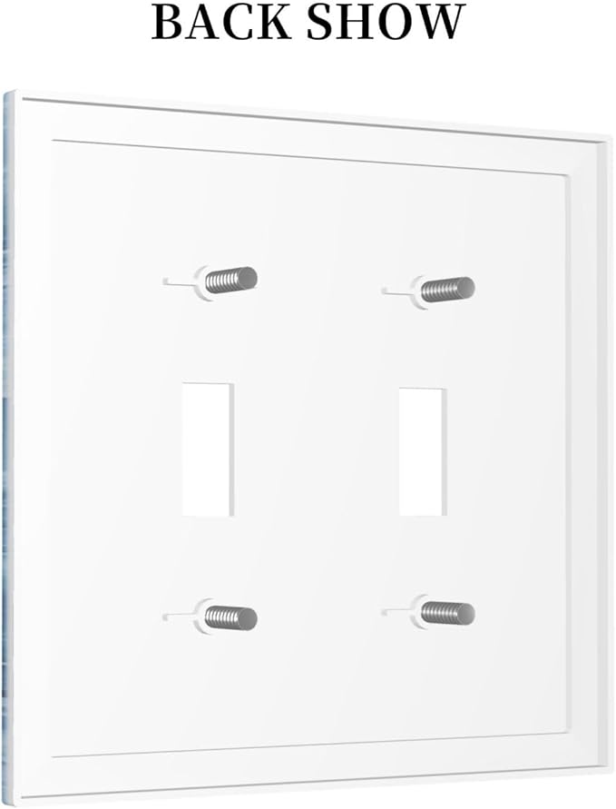 Outlet Covers Blue Marble Abstract Luxury Modern 1 Gang Duplex Light Switch Cover Plate Decorative Wall Plates Electrical Switchplate Receptacle for Bathroom Bedroom Decor（2 Pack）