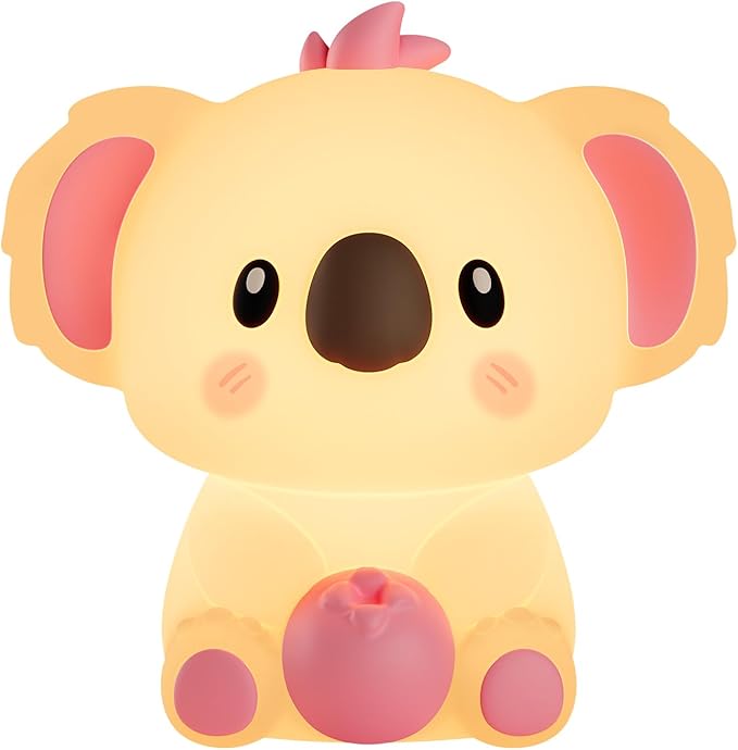 Kids Night Light, Portable 14 Colors Dimmable Warm Touch Koala Night Light Lamp for Baby Nursery, Breastfeeding, Room Decor, Girls Gift