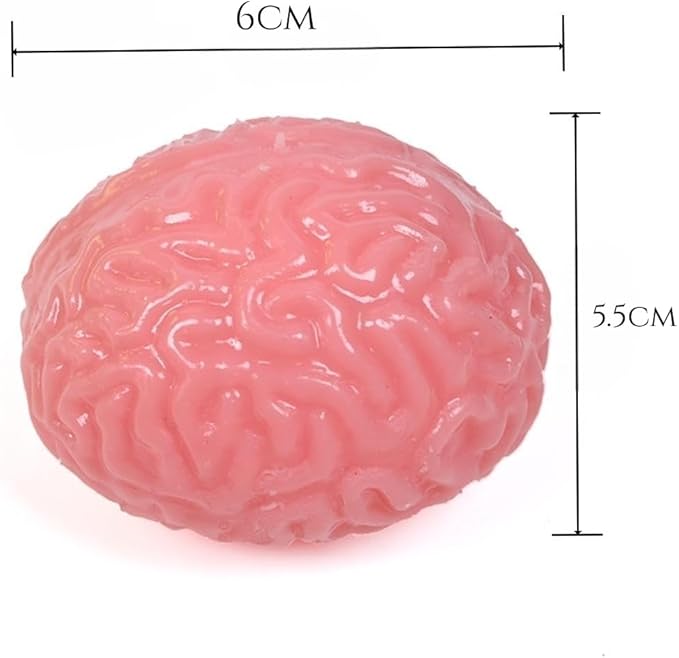 1Pcs Squishy Brain Fidget Splat Ball Stress-Relieving Sensory Soft Prop Tool Funny Fake Brain Halloween Decoration Props
