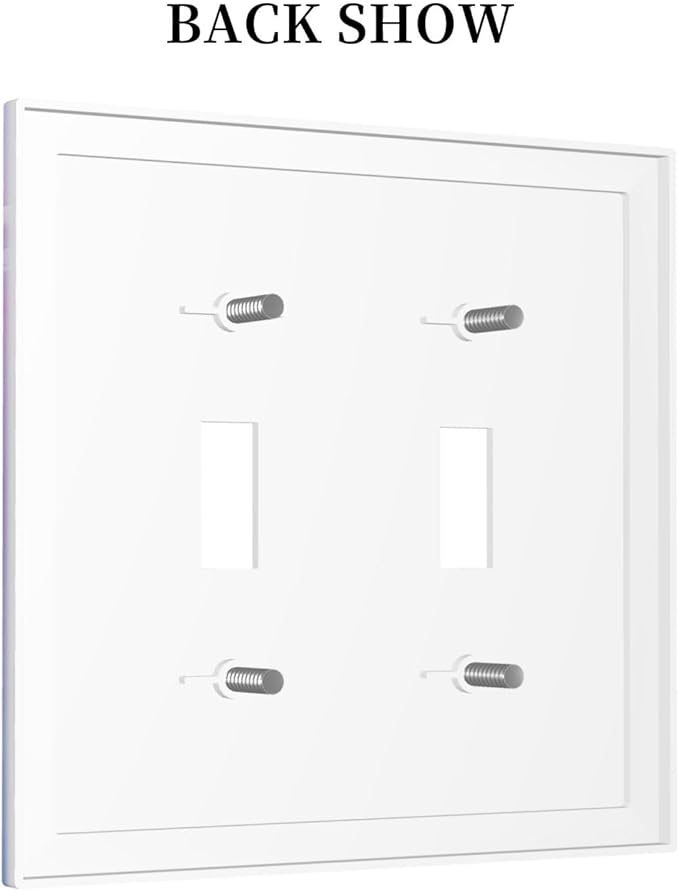 Outlet Covers Rainbow Sky with Clouds 1 Gang Duplex Light Switch Cover Plate Decorative Wall Plates Electrical Switchplate Receptacle for Bathroom Home Decor（2 Pack）