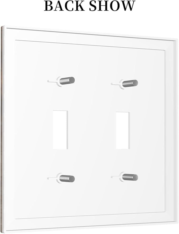 Vintage Board Rustic Brown Wood Texture Decorative Switch Plates 2 Gang Double Toggle Outlet Light Switch Cover Wall Plate Electrical Faceplate for Farmhouse Home Decor