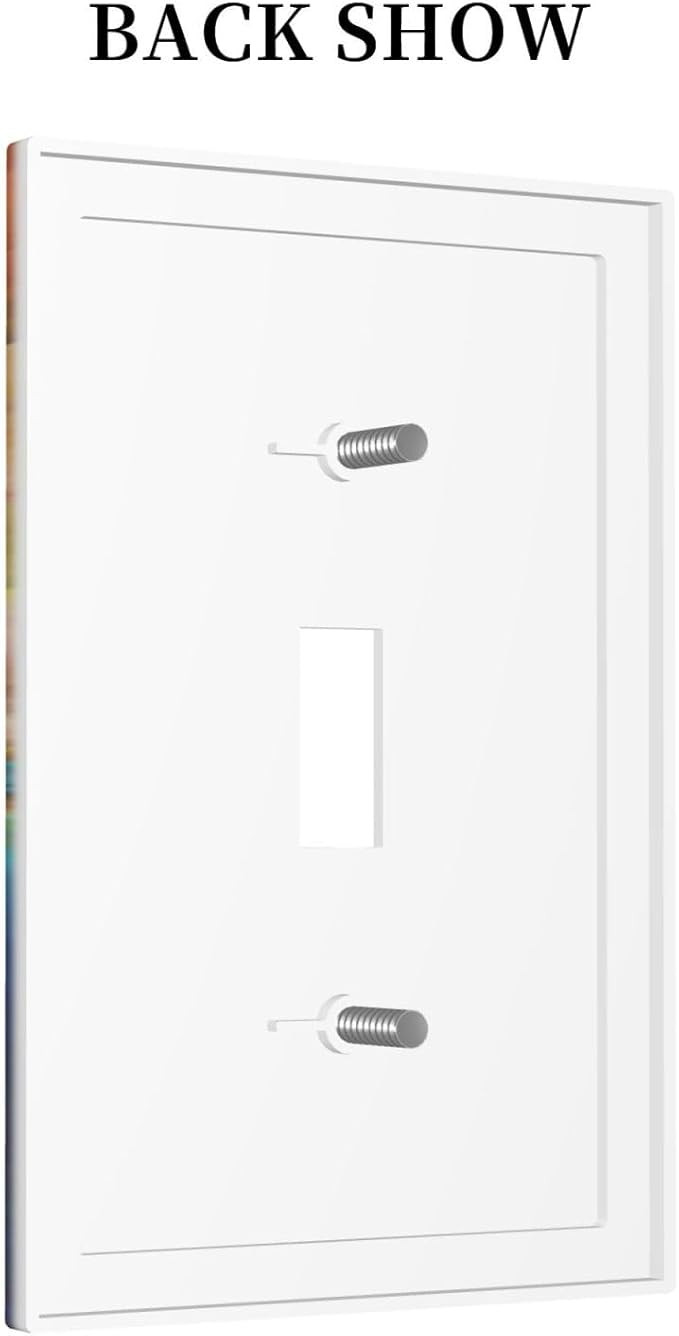 Light Switch Cover Plate Iridescent Abstract Colorful Clouds 1 Gang Single Toggle Rainbow Decorative Switch plates Outlet Cover Electrical Wall Plates Faceplate for Bathroom Home Decor