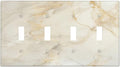 Light Switch Cover Plate Beige Gold Marble Abstraction Morden Art 4 Gang Quad Toggle Decorative Switch Plates Wall Panels Electrical Wall Plates Faceplate for Kitchen Bathroom Decor