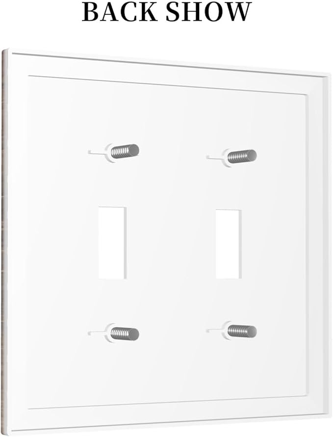 Cool Brown Wood Style Vintage Rustic Print Decorative Switch Plates 2 Gang Double Toggle Outlet Light Switch Cover Wall Plate Electrical Faceplate for Farmhouse Home Decor