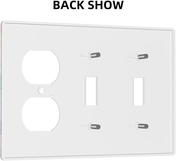 Sunrise 2 Toggle 1 Duplex Receptacle Outlet Cover Wall Plate Decorative 3 Gang Light Switch Covers Electrical Switchplate Home Decorate Faceplat for Bathroom Bedroom Kitchen Room 4.5 x 6.4 Inch