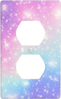 Pink Blue Galaxy Outlet Covers Decorative Electrical Outlets Duplex Outlet 1-Gang Wall Plate Receptacle Wall Outlet Cover