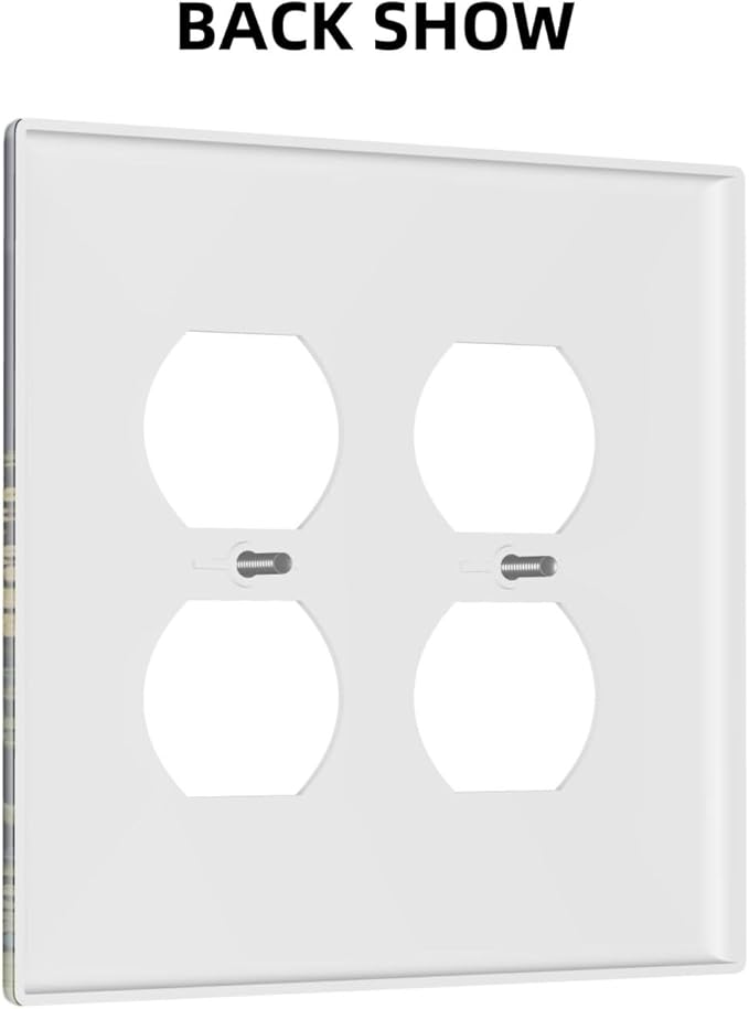 Boho Garden Flowers Weeds Floral Wildflowers Outlet Covers 2 Gang Double Duplex Decorative Light Switch Covers Electrical Wallplates Socket Faceplate for Bedroom Living Room Decor
