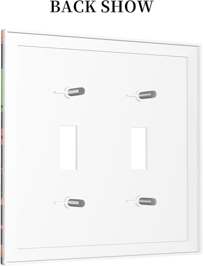 Gaming Hippie Gamer Modern Gamepad Colorful Graffiti Decorative Switch Plates 2 Gang Double Toggle Outlet Light Switch Cover Wall Plate Electrical Faceplate for Kids Room Nursery Decor