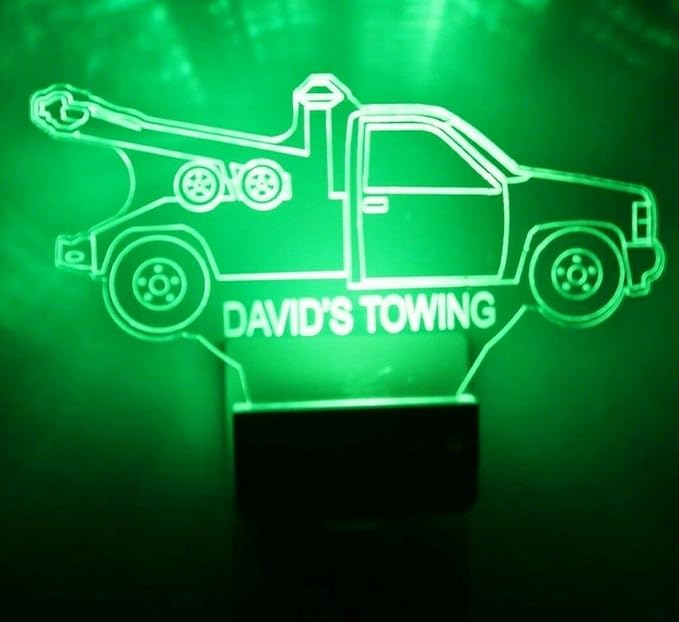 Night Light Multi Color Personalized LED Plug-in, Ultra-Slim Touch Night Light Smart Dusk to Dawn Sensor, Kids Children's Bedroom Kitchen Bathroom Hallway Play Room Variations (Tow Truck)