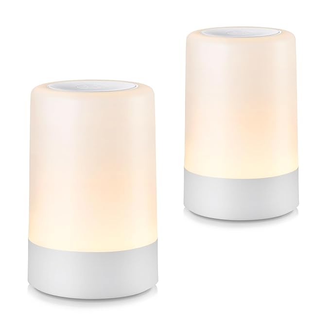 G Keni Nursery Baby Night Light for Kids, Portable LED Touch Night Lamp for Kids and Adult, Breastfeeding, Sleep Aid, USB Rechargeable Nursing Lamp, Bedside Dimmable Warm Night Light (2 Pack)