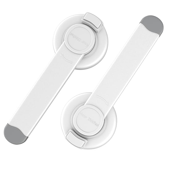 4our Kiddies Baby Toilet Lock for Child Safety, Baby Proof Toilet Seat Lock with Extra Pallet Fit for Most Standard Toilet, Easy Intallation Toilet Lid Lock with Extra 3M Adhesive (2 Pack)