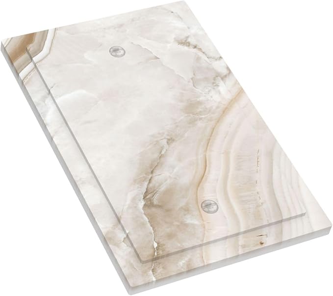 Light Switch Cover Plate Beige Marble Pattern 1 Gang No Device Blank Electrical Wall Plates Faceplate Decorative Switch Plate for living Room Bedroom Decor