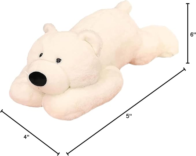 Weighted Stuffed Animals, 19.7" 3.3lbs Weighted Bear Stuffed Animal Toy Cute White Bear Plush Pillow Weighted Plush Animals Toy