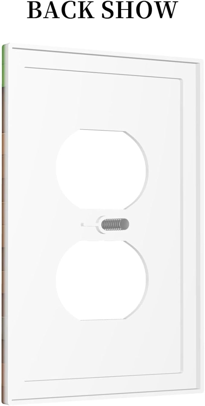 Pixel Style Gamer Themed Grass Block Outlet Covers 1 Gang Duplex Light Switch Cover Decorative Switch Plates Electrical Receptacle Faceplate Wall Plate for Kids Room Office Home Decor
