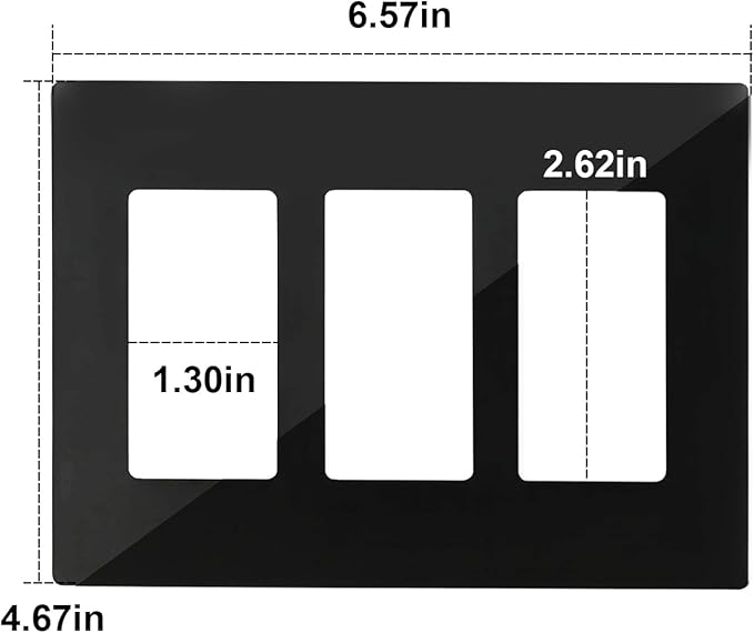 80311-SE 3-Gang Screwless Decorator Wall Plate,Screw Smooth Face Switch Plates for Leviton 80311-SE,3-Gang Screwless Wall Plate Receptacle Outlet Cover Black 2 Pack