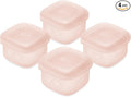 Olababy Clear Sense Silicone Storage Containers 4pk for Baby Food, Snacks, Formula, Puree, Sauce & More | Micro Plastic & BPA-Free | Daycare Essentials for Toddlers and Kids (Coral, 2 oz / 60 ml)