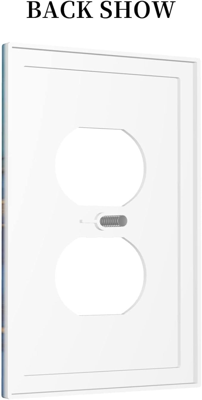 Blue Marble 1 Gang Outlet Plate Duplex Decorative Electrical Receptacle Modern Ombre Watercolor Ink Art Outlet Covers Lightswitch Faceplate 5" X 3"