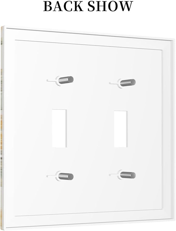 Decorative Switch Plate Covers Vintage Floral Pastel Flower Pattern 2 Gang Double Toggle Light Switch Cover Plate Electrical Wall Plate Outlet Cover Outlet Light Switch Cover for Bedroom Cabin Decor