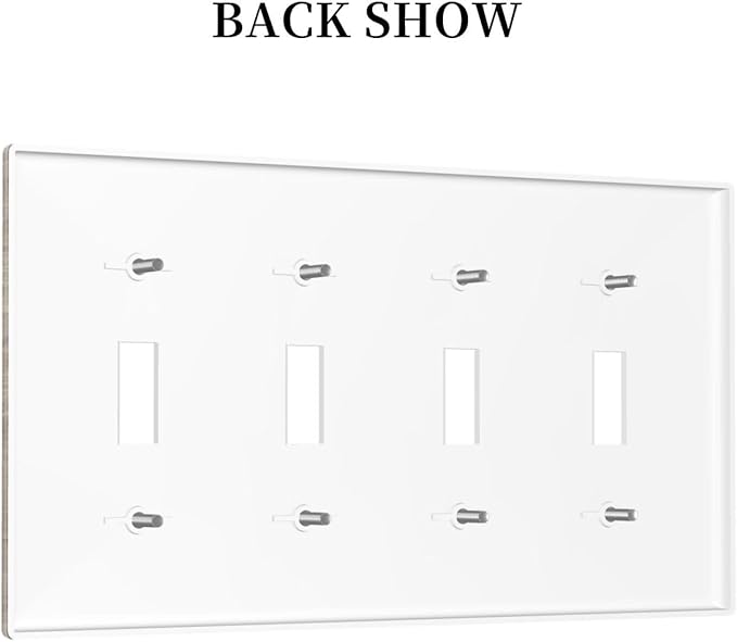 Rustic Brown Wood Distressed Wood Print Light Switch Covers Quad Toggle Electrical Faceplate 4 Gang Wall Plate Decorative Switch Plates Cover for Farmhouse Home Decor