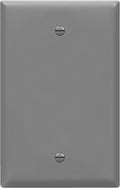 ENERLITES Blank Device Wall Plate, Blank Outlet Cover, Gloss Finish, Mid-Size 1-Gang 4.88" x 3.11", Polycarbonate Thermoplastic, 8801M-GY, Gray